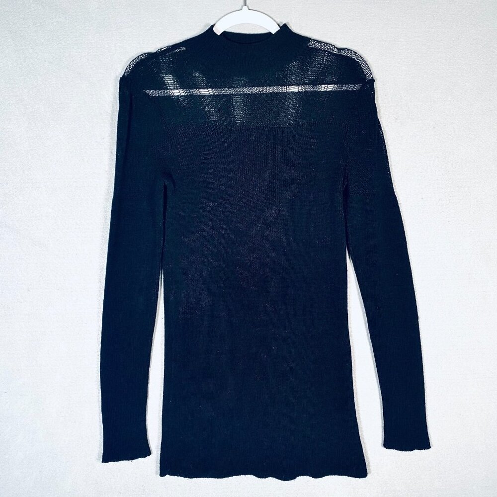 Vintage y2k Kate Moss Topshop Sweater Womens S Black Whimsy Goth Dark Romance